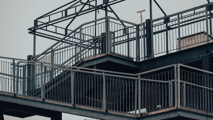 Fototapeta premium metal structure with stairs without people
