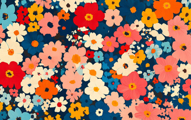  Retro style floral texture art background
