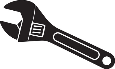 Obraz premium Adjustable Wrench Icon Professional Repair Tool Vector