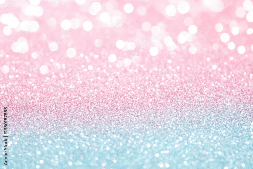 Poster a soft gradient background featuring pink and blue hues, adorned with shimmering bokeh effects and s