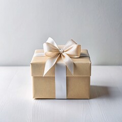 Elegant gift box with ribbon and bow for birthday present or special occasion celebration and holiday gifts
