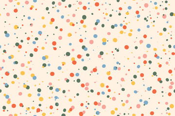 seamless pattern with colorful polka dots; party, celebration background; perfect for designing wrapping paper, greeting cards, gift tags, wallpaper- vector illustration