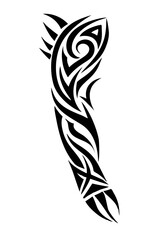 Arm sleeve tattoo vector illustration on a white background.