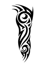 Arm sleeve tattoo vector illustration on a white background.