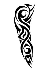 Arm sleeve tattoo vector illustration on a white background.