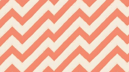 Salmon and Cream Zigzag: An Abstract Seamless Pattern Illustration Design