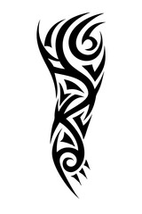 Arm sleeve tattoo vector illustration on a white background.