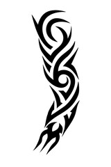 Arm sleeve tattoo vector illustration on a white background.