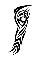 Arm sleeve tattoo vector illustration on a white background.