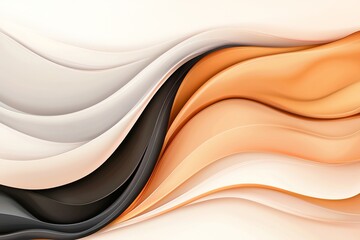 Abstract Fluid Wave Background with Elegant Brown White and Black Layers