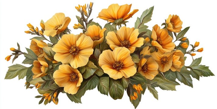 Vibrant bouquet of golden flowers - Powered by Adobe