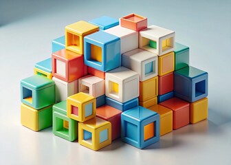 Colorful Toy Storage Cubes for Kids Room - Organized Play Space - Drone Aerial View