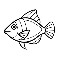 Obraz premium Line Drawing of Fish for Art Projects and Coloring Enthusiasts