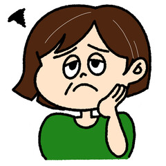 困った様子の女性のイラスト
