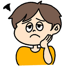 困った様子の男性のイラスト