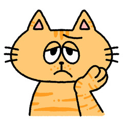 困った顔のねこのイラスト