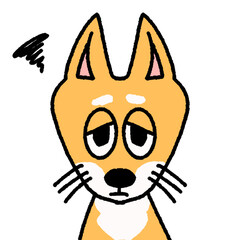 困った顔の柴犬のイラスト