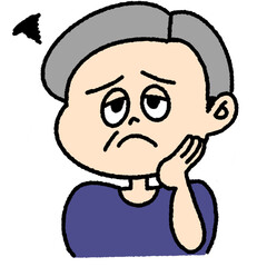 困るおじいさんのイラスト
