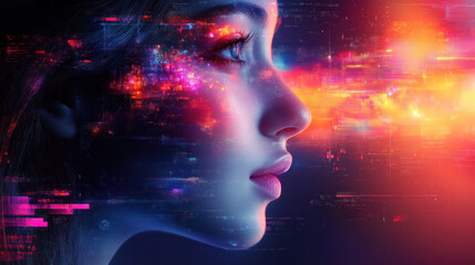 An AI-generated futuristic poster design for Nurses Day, featuring vibrant digital elements