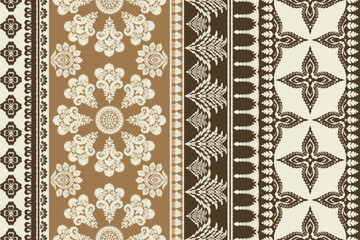 Saree Sarong Motifs Ikat floral paisley embroidery floral.ikat ethnic oriental pattern traditional.Ikat embroidery style abstract embroidery design for texture, fabric, clothing, wrapping, decoration