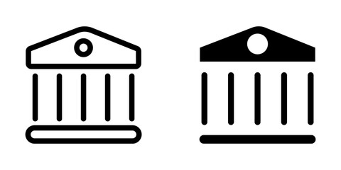 Courthouse Icon Vector Collection of Solid Symbols, Outline and Full Line Symbols Architecture Courthouse Icon