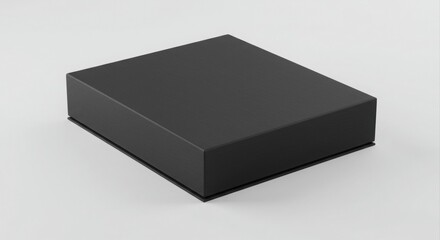 Empty black gift box mockup.