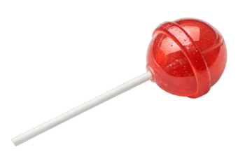 red lollipop isolated on transparent background