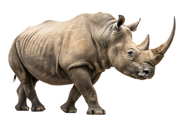 Fototapeta premium powerful rhinoceros isolated on transparent background 