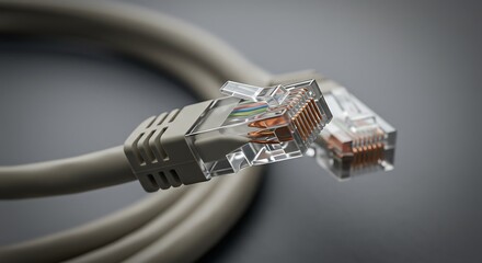 Two Ethernet Cables Connected Closeup for Network Connectivity and Internet