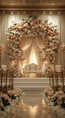 Opulent rose floral decor for ceremony high resolution picture