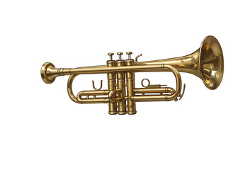 Obraz premium Isolated Golden Trumpet Illustration on White Background for Musical Themes