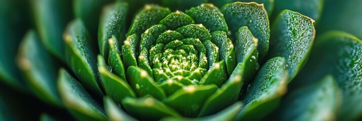 Obraz premium Close-up of a Lush Green Succulent Plant, Detailed Texture and Pattern