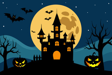 halloween background with pumpkin