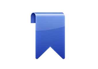 Isolated Blue Bookmark on White Background Shiny and Modern Look