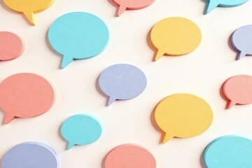 Seamless pastel speech bubble pattern on white background, chat, cute, seamless