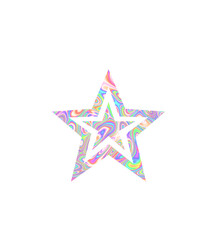 A vibrant holographic stars overlay featuring a dreamy, futuristic aesthetic. Perfect for adding a magical touch to digital designs, social media graphics, poster, and creative projects.