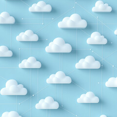 Fototapeta premium Data Connectivity with Cloud Symbols