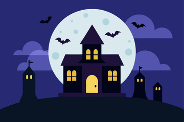 haunted house vector illustration