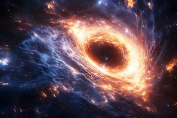 Obraz premium Amazing cosmos galaxy artwork celestial space exploration blackhole universe illustration wallpaper art