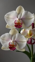 Elegant White Orchid with a Soft Pink Center.