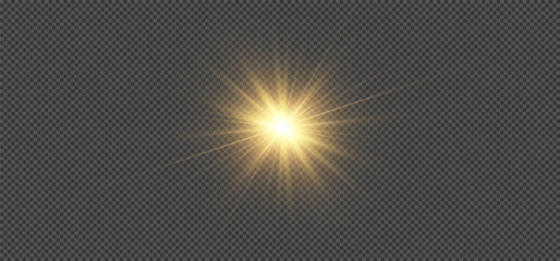 A bright flash. An explosion of yellow light. Rays of sun. A glare of light.