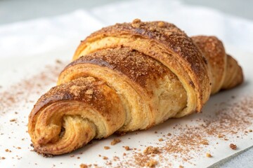 Naklejka premium A croissant with cinnamon sugar