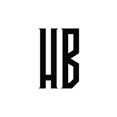 HB monogram logo design letter text name symbol monochrome logotype alphabet character simple logo