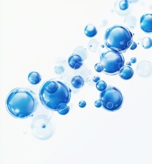 A collection of water bubbles displayed against a white backdrop