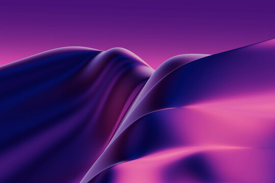Abstract 3D rendering with smooth purple gradients and elegant curves