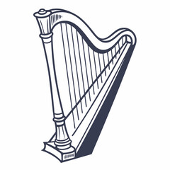 harp logo icon design template vector Free Vector