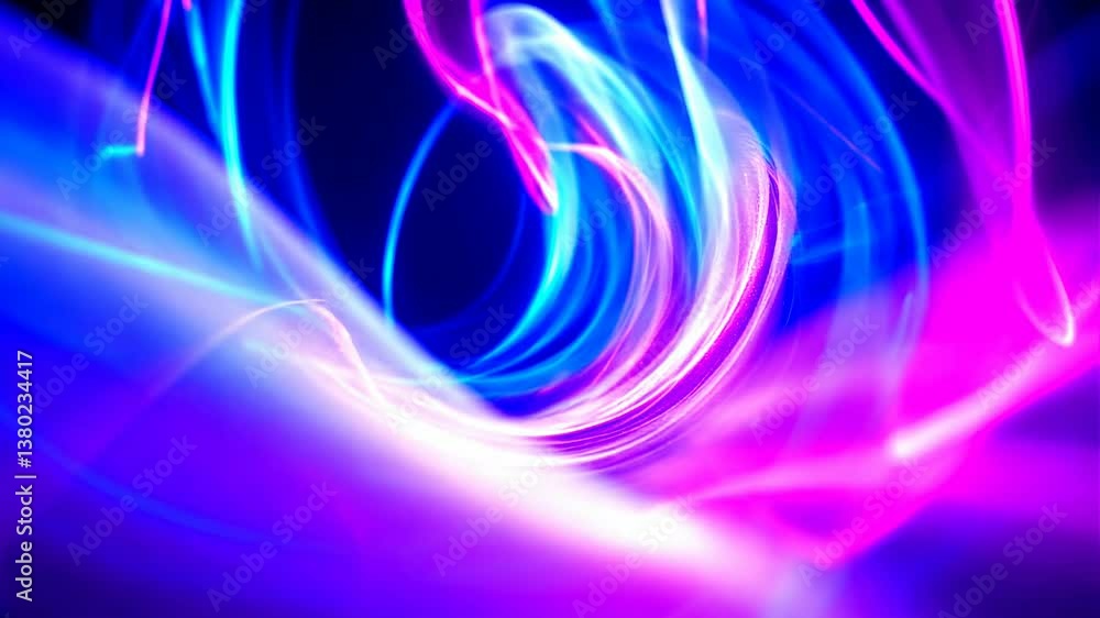 Aufkleber vibrant neon light trails form dynamic abstract patterns in a colorful dance