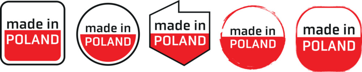 Wyprodukowano w Polsce, made in Poland ikona symbol
