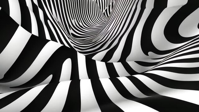 A clean vector illustration of optical illusion waves creating depth and flow.