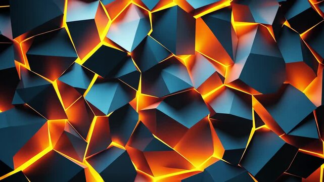 A bold vector pattern of sharp, interlocking polygons forming dynamic textures.